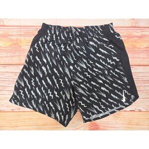 Nike Dri-Fit Mens Medium Athletic Shorts Black Lightning Print